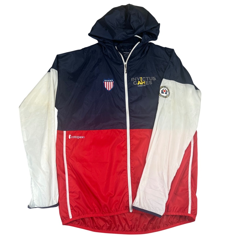 Cotopaxi Teca Windbreaker Mens XXL Invictus Games Sydney 2018 Red White Blue Zip